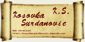 Kosovka Surdanović vizit kartica